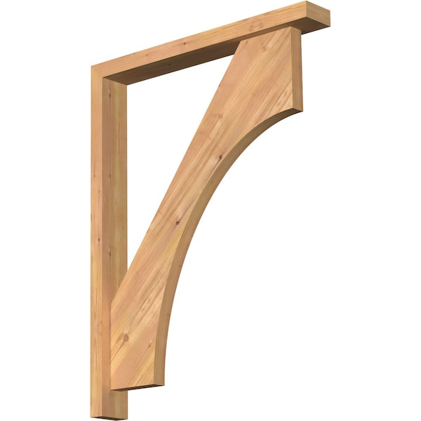 Ekena Millwork Westlake Block Smooth Bracket w/ Offset Brace, Western Red Cedar, 3 1/2"W x 26"D x 34"H BKT0402X26X34WTL05SWR - main